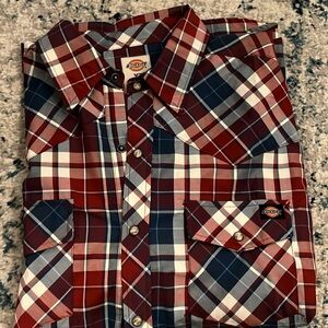 Dickies button down snap short sleeve XL